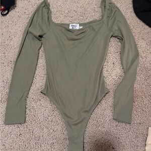 Princess Polly Olive Green Long Sleeve body suit